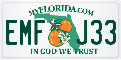FL license plate EMFJ33