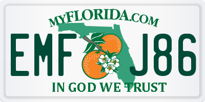 FL license plate EMFJ86