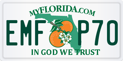 FL license plate EMFP70