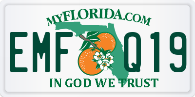 FL license plate EMFQ19