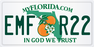FL license plate EMFR22