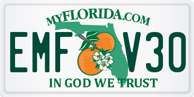 FL license plate EMFV30