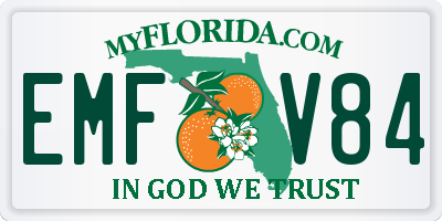 FL license plate EMFV84