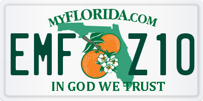 FL license plate EMFZ10