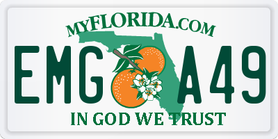 FL license plate EMGA49