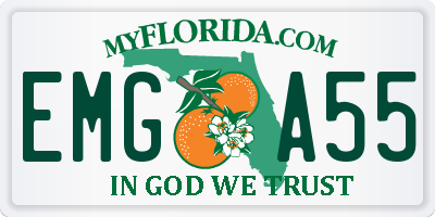 FL license plate EMGA55