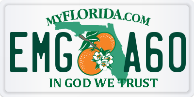 FL license plate EMGA60
