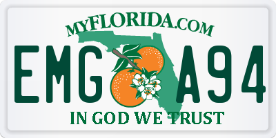 FL license plate EMGA94