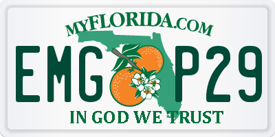 FL license plate EMGP29