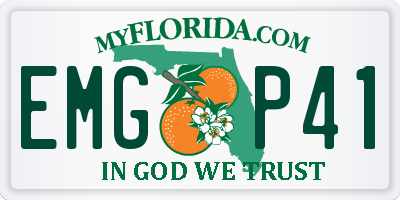 FL license plate EMGP41