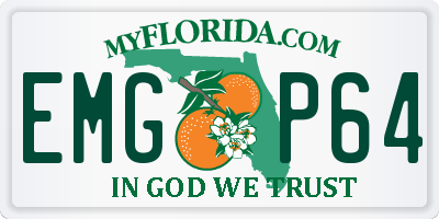 FL license plate EMGP64