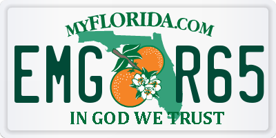 FL license plate EMGR65