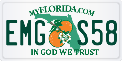 FL license plate EMGS58