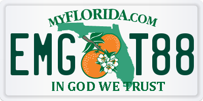 FL license plate EMGT88