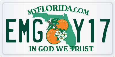 FL license plate EMGY17