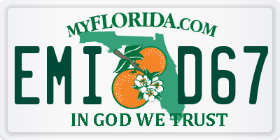 FL license plate EMID67