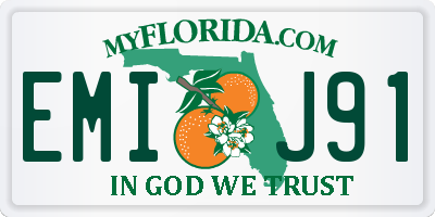 FL license plate EMIJ91