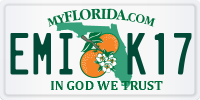 FL license plate EMIK17