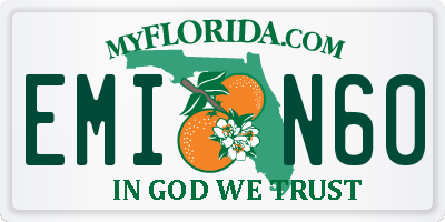 FL license plate EMIN60