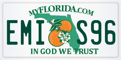 FL license plate EMIS96