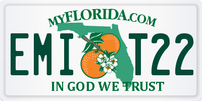 FL license plate EMIT22