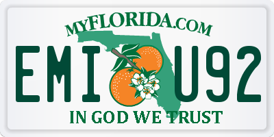 FL license plate EMIU92