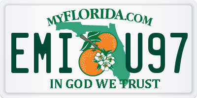 FL license plate EMIU97