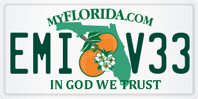 FL license plate EMIV33