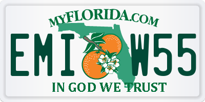 FL license plate EMIW55