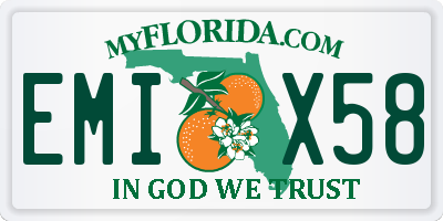 FL license plate EMIX58