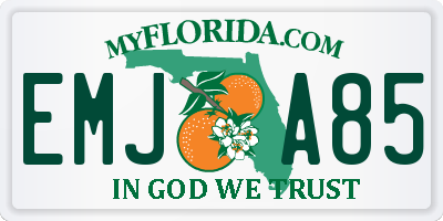FL license plate EMJA85