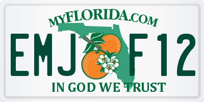 FL license plate EMJF12
