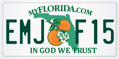 FL license plate EMJF15