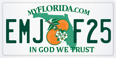 FL license plate EMJF25