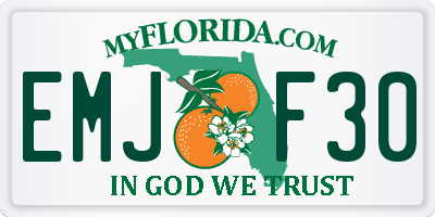 FL license plate EMJF30