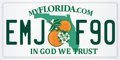 FL license plate EMJF90