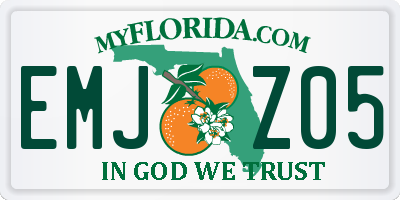 FL license plate EMJZ05