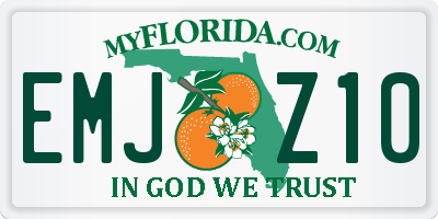 FL license plate EMJZ10