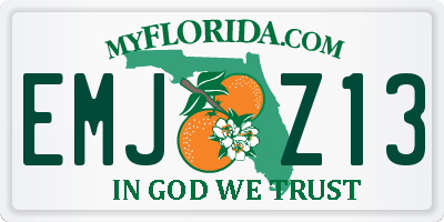 FL license plate EMJZ13