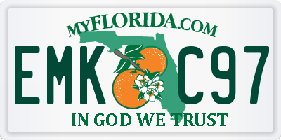 FL license plate EMKC97