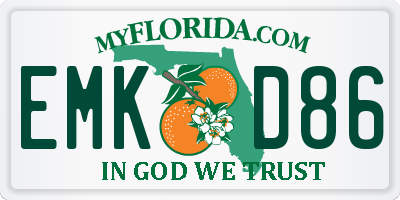 FL license plate EMKD86
