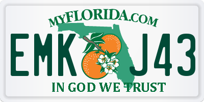 FL license plate EMKJ43