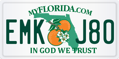 FL license plate EMKJ80