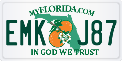 FL license plate EMKJ87