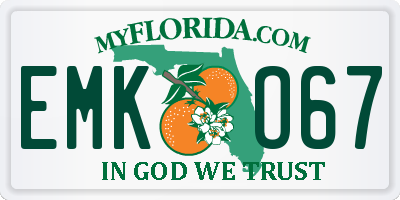 FL license plate EMKO67