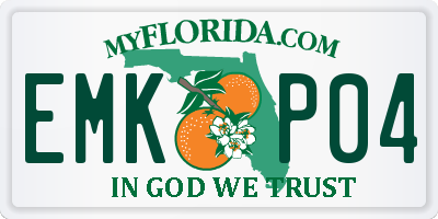 FL license plate EMKP04
