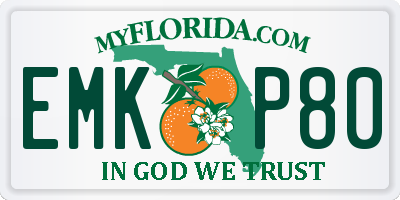 FL license plate EMKP80