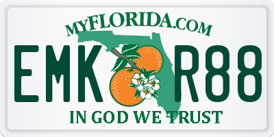 FL license plate EMKR88