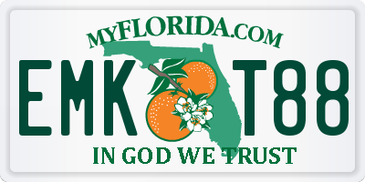 FL license plate EMKT88
