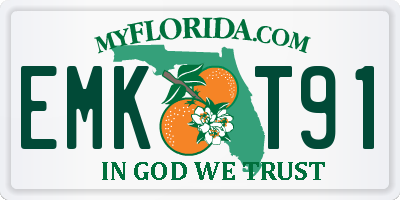 FL license plate EMKT91